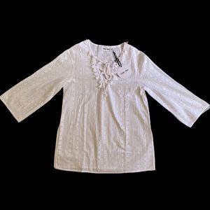 Line and Dot white swimsuit cover up medium